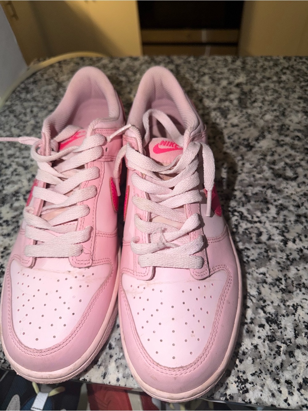 Nike Women’s Light Pink Low-Top Sneakers with Hot Pink Swoosh